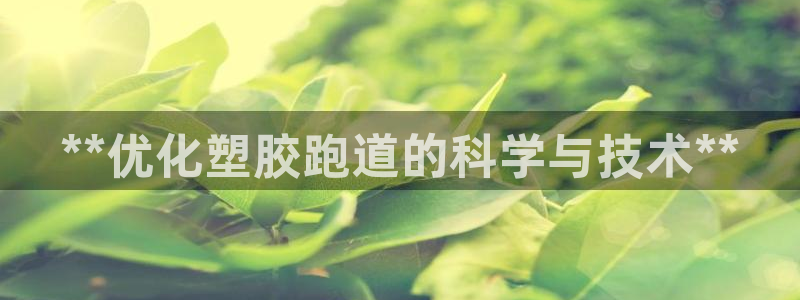 尊龙凯时人生就是搏!官网：**优化塑胶跑道的科学与技