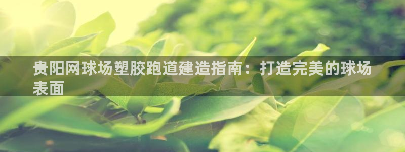 尊龙官网网页版：贵阳网球场塑胶跑道建造指南：打造完美的球场
表面